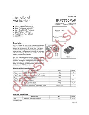 IRF7750TRPBF datasheet  